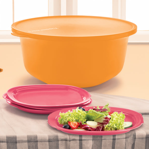 Set de Tazon Aloha 4L y 4 Platos Mexicana Tupperware