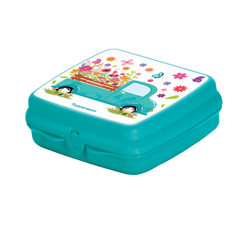 Tupperware Porta Sandwichs y alimentos sólidos. Dimensiones 5 cm alto x 14.8 cm ancho x 13.8cm largo