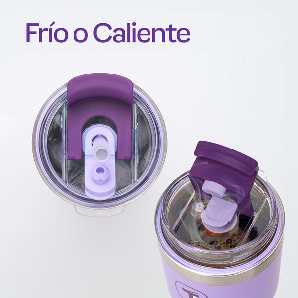 Termo Tupperware Big T 630ml Frio Caliente Anti derrames Morado