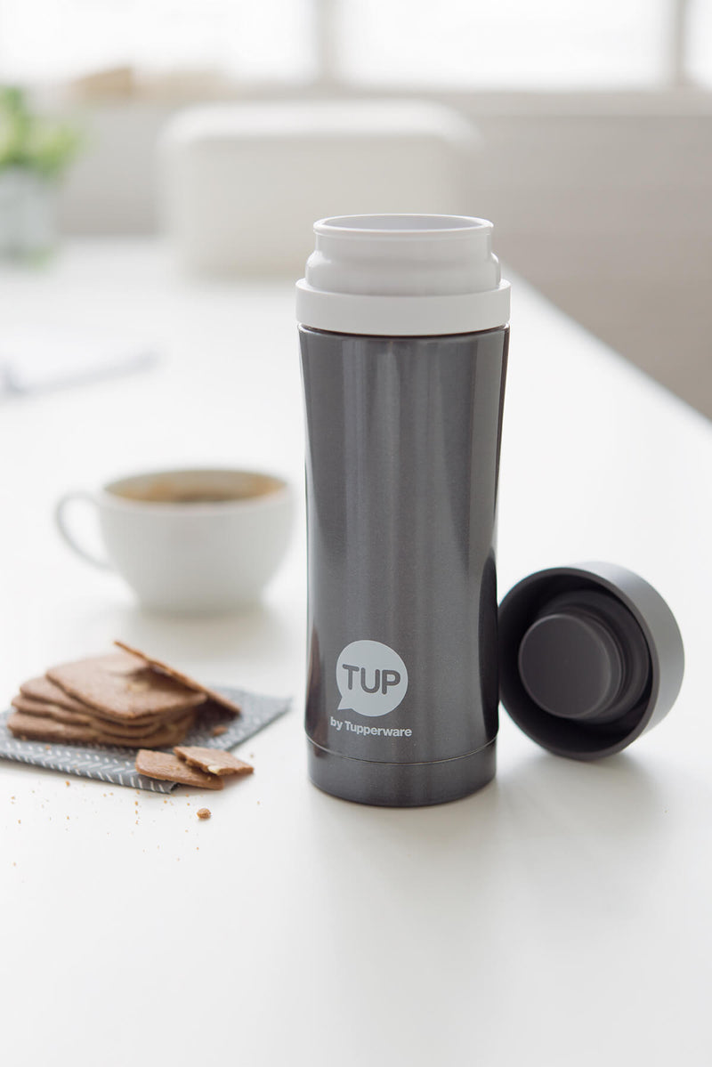 termo hermetico tup gris - para bebidas calientes y frias - tupperware